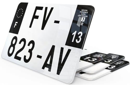 Plaque immatriculation Moto Noire