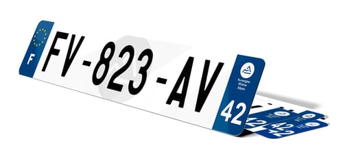 Plaque d'immatriculation fond logo Loire 42