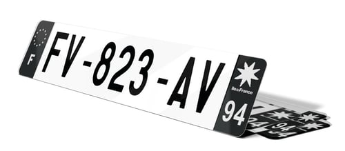 Plaque d'immatriculations noires Val-de-Marne 94