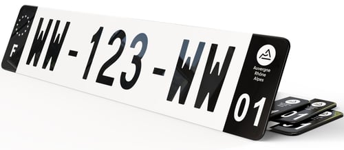 Plaque immatriculation WW provisoire Noire