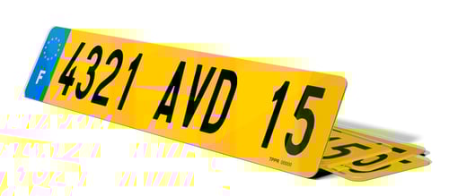 Plaque immatriculation voiture Ancien Format Jaune