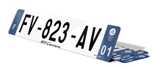 Plaque immatriculation texte 911 Carrera Porsche