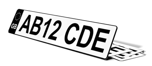 Plaque immatriculation Royaume-Uni noire