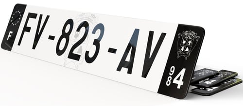 Plaque immatriculation Noire Fond Logo Terres Australes et Antarctiques Françaises