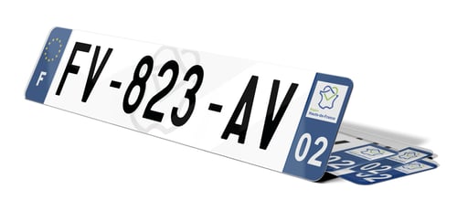 Plaque immatriculation fond logo Hauts-de-France