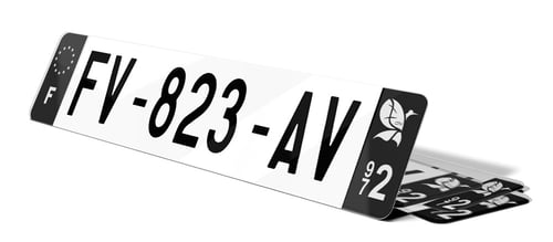 Plaque d'immatriculations noires Martinique 972