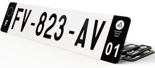 Plaque immatriculation Pickup Avant Noire