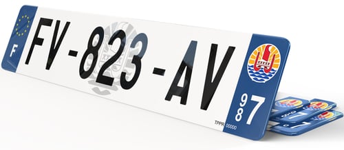 Plaque immatriculation Fond logo Polynésie Française