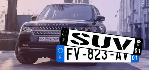 Plaque immatriculation SUV