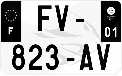 Plaque d'immatriculation moto noire fond logo Aprilia