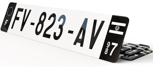 Plaque immatriculation Noire Polynésie Française