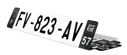 Plaque d'immatriculations noires Moselle 57