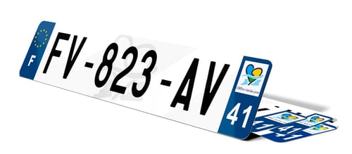 Plaque d'immatriculation fond logo Loir-et-Cher 41