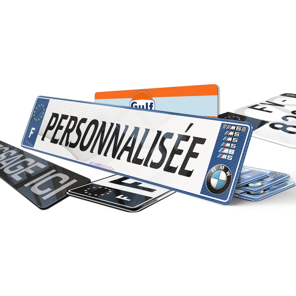 Plaque D'Immatriculation Personnalisée Avant 6x12 - Étiquette Voiture Aluminium Personnalisable Décorative