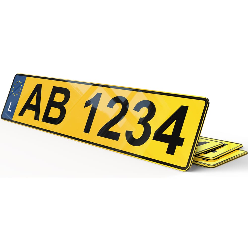 Plaque D'immatriculation Noire Pour Voiture De Collection - Aluminium 520x110 Mm, Résistante Aux UV Et Intempéries