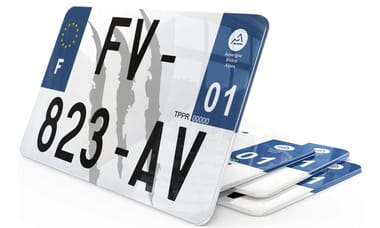 Plaque immatriculation Moto Filigrane Griffe