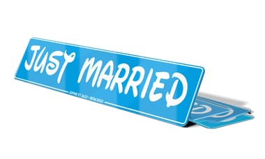 Plaque immatriculation Just Married avec petit texte