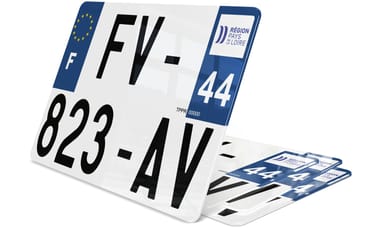 Plaque d'immatriculation 27,5x20 cm Loire-Atlantique 44