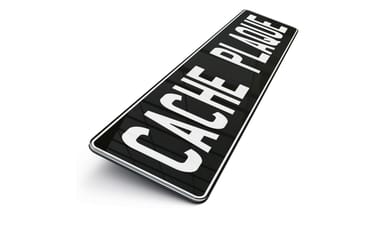 Cache plaque société