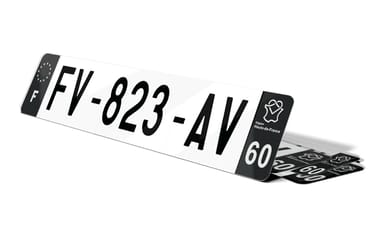 Plaque d'immatriculations noires Oise 60