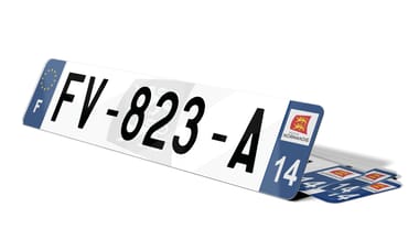 Plaque immatriculation fond logo Normandie