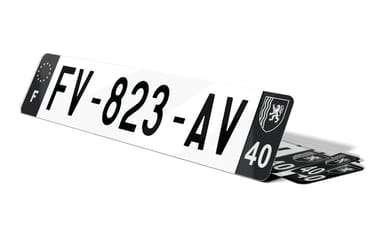 Plaque d'immatriculations noires Landes 40