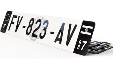 Plaque immatriculation Noire Fond logo Polynésie Française