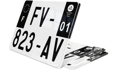 Plaque Immatriculation Moto Noire 17x13 cm petit format