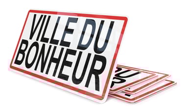 Panneau Ville Personnalisée 30x15 2 lignes