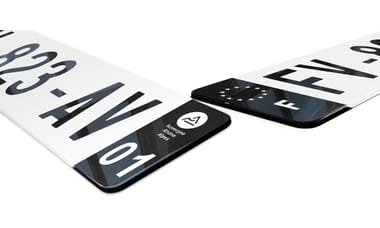 Pack 2 plaques d'immatriculation bandes noires