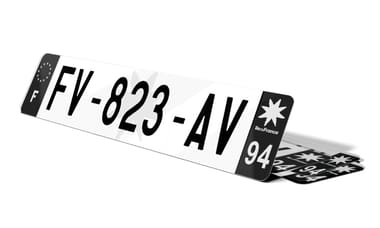 Plaque d'immatriculation noire fond logo Val-de-Marne