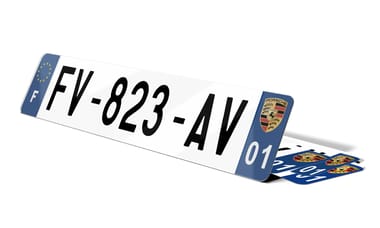 Plaque immatriculation Blason Porsche