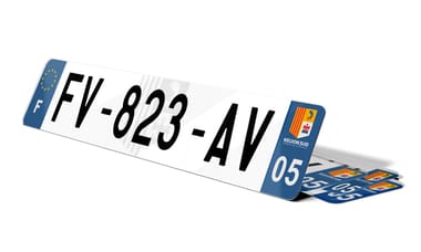 Plaque immatriculation fond logo Hautes-Alpes 05