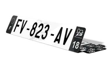 Plaque immatriculation noire fond logo Centre-Val de Loire