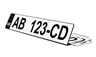 Plaque immatriculation Croatie noire