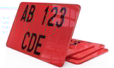 Plaque immatriculation Espagne Rouge Moto 21x13 cm