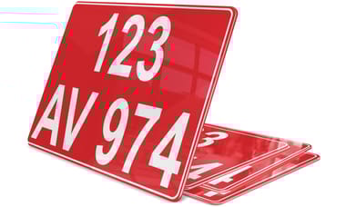 Plaque immatriculation Rouge GEX Zone Franche 27,5x20