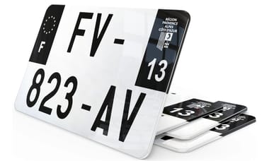 Plaque immatriculation Moto Noire