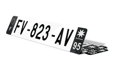 Plaque d'immatriculations noires Val-D'Oise 95