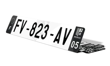 Plaque immatriculation noire fond logo PACA