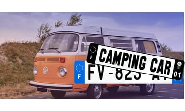 Plaque immatriculation Camping Car