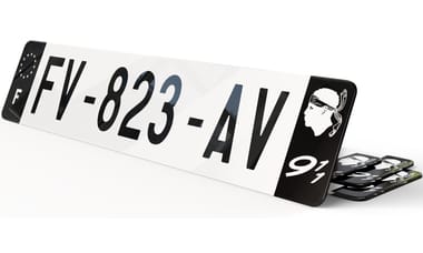 Plaque immatriculation Porsche Noire picto 911