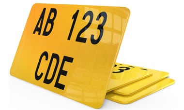 Plaque immatriculation Espagne jaune Moto 21x13 cm