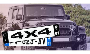Plaque immatriculation 4x4
