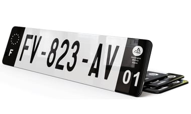 Plaque immatriculation Noire 27,5x7,5 cm