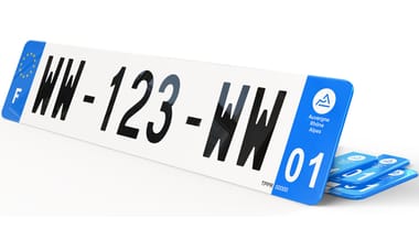Plaque immatriculation WW provisoire Bleu