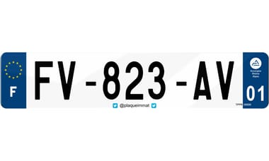 Plaque immatriculation homologuée avec réseau Twitter