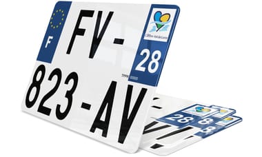 Plaque d'immatriculation 27,5x20 cm Eure-et-Loir 28