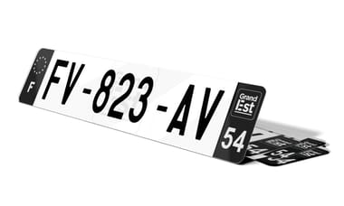 Plaque d'immatriculation noire fond logo Meurthe-et-Moselle