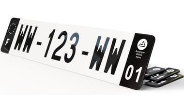Plaque immatriculation WW provisoire Noire